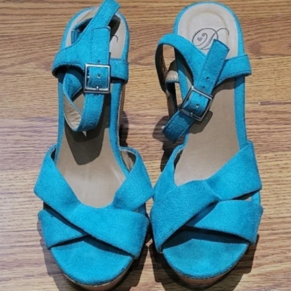 Women's D Brand Wedge Cork Wooden Heels